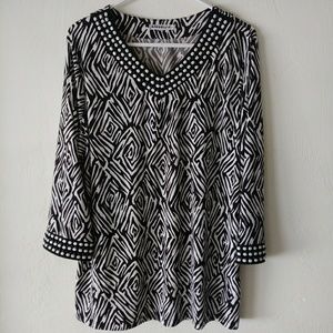 JM Collection Brown beaded blouse